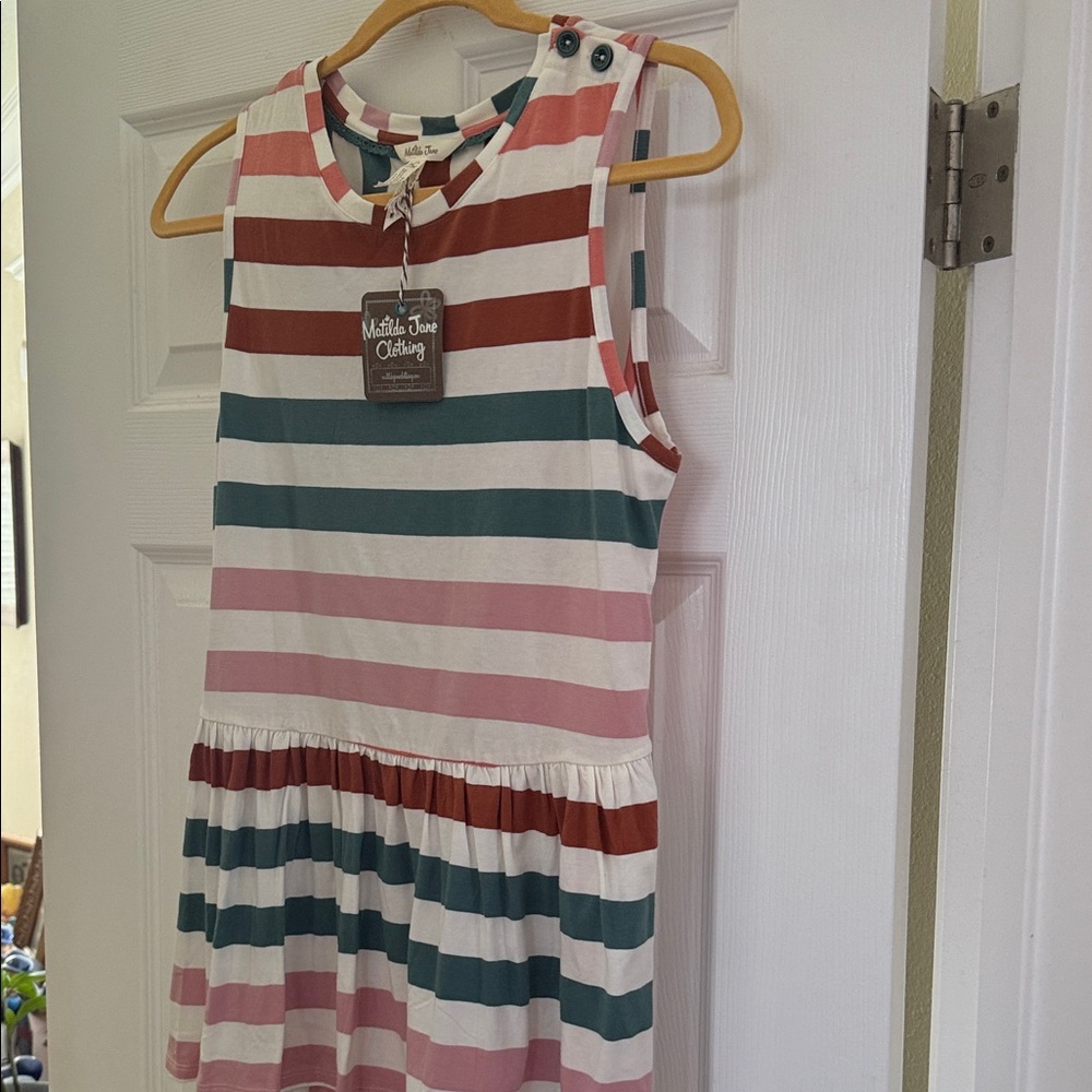 Matilda Jane Multicolored Striped Peplum Tank